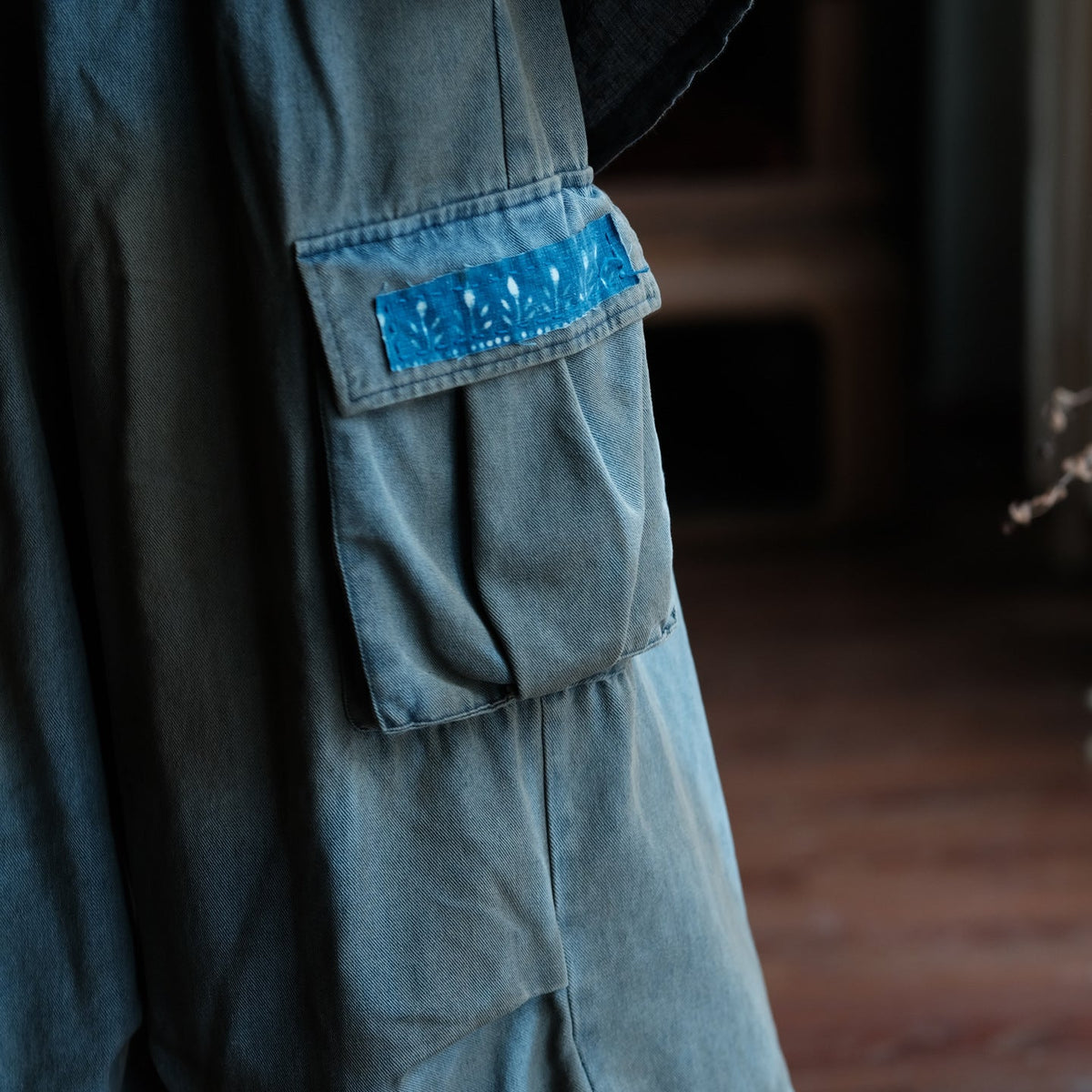 Washed Tide Patchwork Denim Pantolon