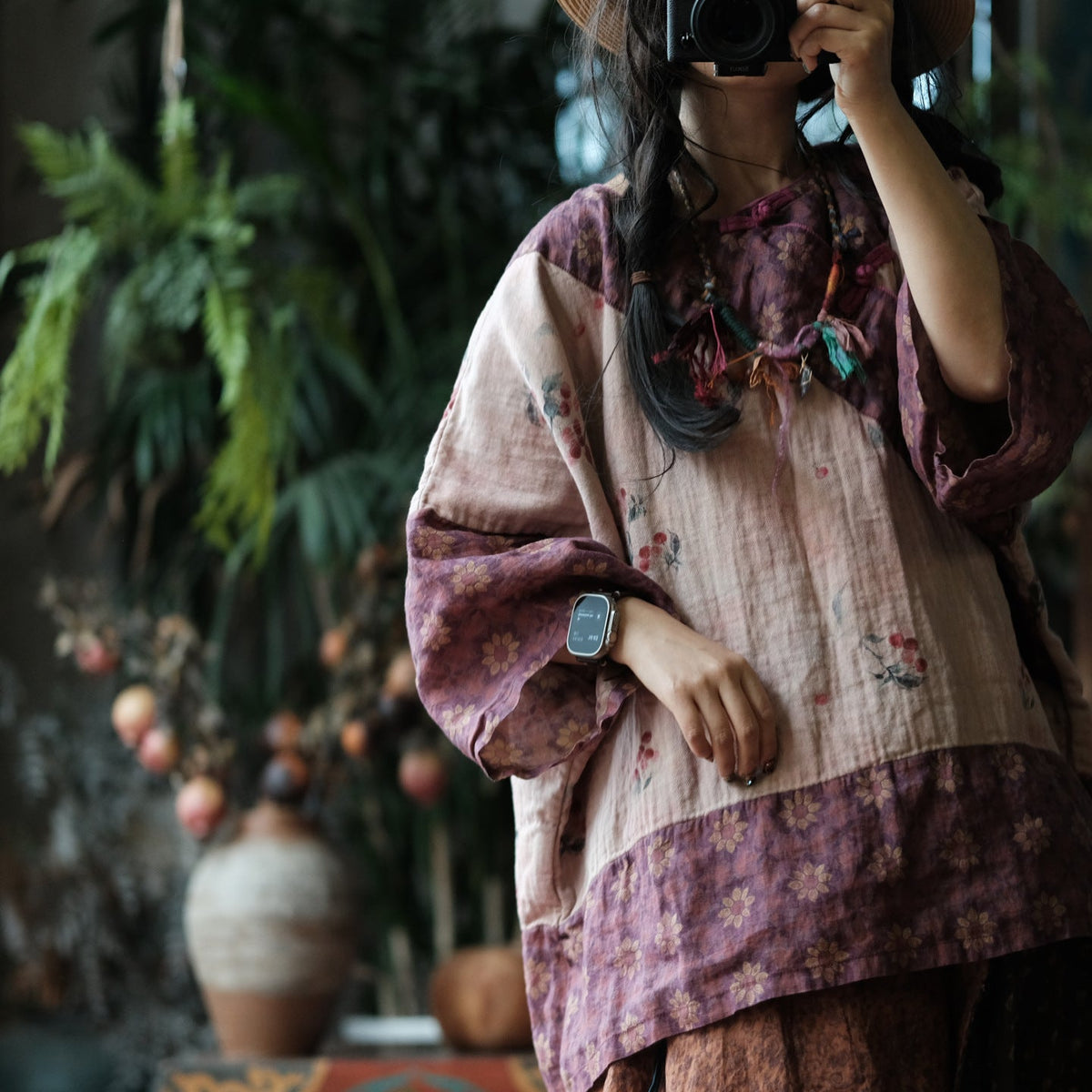 Wild Peony Pamuk Yarasa Kol Bluz